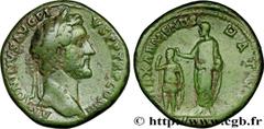 ANTONINUS PIUS Type : Sesterce  Date : 143  Mint name / Town : Rome  Metal : copper  Diameter : 31  mm Orientation dies : 12  h. Weight : 23,98  g. Rarity : R3  Obverse legend : ANTONINVS AVG PI-VS P 