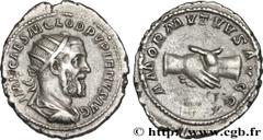 Roman Coins PUPIENUS Antoninien 238 Rome R1 silver (24,5mm, 4,85g, 6h) Obverse : IMP CAES M CLOD PVPIENVS AVG Buste radié et drapé de Pupien à droite vu de trois quarts en arrière (A21) Reverse : AMOR