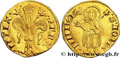 French Medieval and Renaissance Coins JOHN II "THE GOOD" Florin d'or c. 1340-1370 Montpellier ou Toulouse R2 gold (20,5mm, 3,50g, 2h) Obverse : + FRA - NTIA Grande fleur de lis épanouie Reverse : .S. 