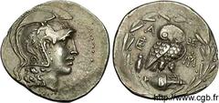 ATTIQUE - ATHENES(IIe - Ier siècles avant J.-C.) Tétradrachme stéphanophore N° v11_0093    Date : c. 150 AC. Nom de l'atelier : Attique, Athènes Métal : argent Diamètre : 32,5mm Axe des coins : 12h. P