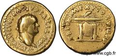 TITUS(1/07/69-13/09/81)Titus Flavius VespasianusAuguste(24/06/79-13/09/81) Aureus N° v11_0247    Date : 80 Nom de l'atelier : Rome Métal : or Diamètre : 19mm Axe des coins : 5h. Poids : 6,95g. Degré d