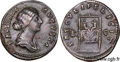 FAUSTINE JEUNE(+175)Annia Galeria FaustinaAugusta(146-175) Sesterce N° v11_0280    Date : 161 Nom de l'atelier : Rome Métal : bronze Diamètre : 32mm Axe des coins : 11h. Poids : 23,04g. Degré de raret