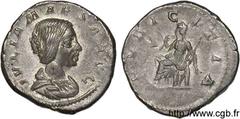 JULIA MAESA(+223 ou 226)Julia MوsaSœur de Julia Domna, mère de Julia Soémias et de Julia Mamée, grand-mère d'Elagabal et d'Alexandre Sévère - Augusta(218-223/226) Denier N° v11_0313    Date : 222 Nom 