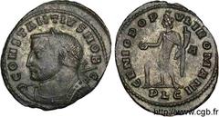 CONSTANCE Ier CHLORE(1/03/293-25/07/306)Flavius Valerius ConstantiusCésar(1/03/293-1/05/305) Follis ou nummus N° v11_0411    Date : 300-304 Nom de l'atelier : Lyonnaise, Lyon Métal : cuivre Diamètre :