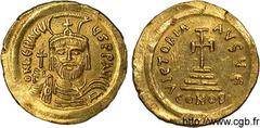 HERACLIUS5/10/610-11/01/641)Héraclius seul(5/10/610-22/01/613) Solidus N° v11_0543    Date : 610-613 Nom de l'atelier : Constantinople Métal : or Diamètre : 20mm Axe des coins : 6h. Poids : 4,32g. Deg