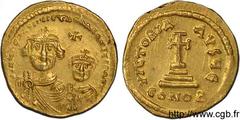 HERACLIUS et HERACLIUS CONSTANTIN(22/01/613-4/07/638) Solidus N° v11_0544    Date : 616-625 Nom de l'atelier : Constantinople Métal : or Diamètre : 20mm Axe des coins : 6h. Poids : 4,49g. Etat de cons