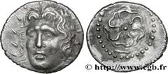 Greek coins of Asia and Africa CARIA - CARIAN ISLANDS - RHODOS Trihemidrachme c. 70-60 AC. Rhodes, Carie R2 silver (17mm, 3,79g, 12h) Obverse : Anépigraphe Tête radiée d'Hélios de trois-quarts de face