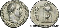 Coinage of the Julio-Claudian dynasty VITELLIUS Denier 69 Rome R1 silver (18mm, 3,41g, 6h) Obverse : A VITELLIVS GERMAN IMP AVG TR P Tête laurée de Vitellius à droite (O*) Reverse : XV VIR - SACR FAC 