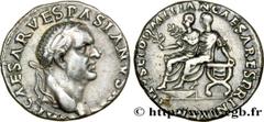 Coinage of the Flavian dynasty VESPASIAN, TITUS and DOMITIAN Denier 71 Lyon R2 silver (17mm, 2,92g, 6h) Obverse : IMP CAESAR VESPASIANVS AVG Tête laurée de Vespasien à droite (O*) Reverse : TITVS ET D