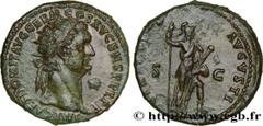 Coinage of the Flavian dynasty DOMITIANUS Dupondius Augustus 90-91 Rome copper (27,5mm, 14,03g, 6h) Obverse : IMP CAES DOMIT AVG GERM COS XV CENS [PER P P] Tête radiée de Domitien à droite (O) Reverse