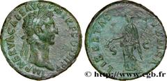 Coinage of the Antonine dynasty NERVA As 97 Rome copper (27,5mm, 10,33g, 6h) Obverse : IMP NERVA CAES AVG - P M TR P COS III PP Tête laurée de Nerva à droite (O*) Reverse : LIBERTAS - PVBLICA/ S|C Lib