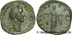 Coinage of the Antonine dynasty ANTONINUS PIUS Sesterce Augustus 153-154 Rome R2 copper (33mm, 29,26g, 12h) Obverse : ANTONINVS AVG PI-VS P P TR P XVII Tête laurée d'Antonin le Pieux à droite (O*) Rev