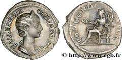 Coinage of the Severan dynasty ORBIANA Denier Wife of Severus Alexander 225 Rome R2 silver (19,5mm, 2,72g, 12h) Obverse : SALL BARBIA - ORBIANA AVG Buste diadémé et drapé d'Orbiane à droite, vu de tro