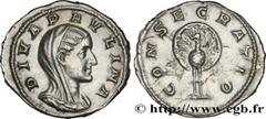 Coinage from the military crisis PAULINA Denier 236 Rome R2 silver (18,5mm, 3,56g, 12h) Obverse : DIVA PAVLINA Buste de Pauline, tête voilée, à droite, avec draperie, vu de trois quarts en avant (L9) 