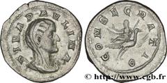 Coinage from the military crisis PAULINA Denier 236 Rome R3 silver (20,5mm, 2,82g, 5h) Obverse : DIVA PAVLINA Buste voilé et drapé de Pauline à droite, vu de trois quarts en avant (L9) Reverse : CONS-