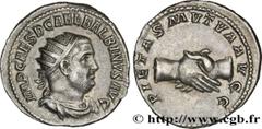 Coinage from the military crisis BALBINUS Antoninien 238 Rome R1 silver (21,5mm, 4,62g, 1h) Obverse : IMP CAES D CAEL BALBINVS AVG Buste radié, drapé et cuirassé de Balbin à droite, vu de trois quarts