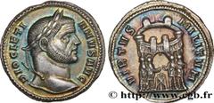 Coinage from the Tetrarchy and Constantine I DIOCLETIAN Argenteus Augustus 294 Rome R2 silver (19mm, 3,15g, 6h) Obverse : DIOCLETI-ANVS AVG Tête laurée de Dioclétien à droite (O*) Reverse : VIRTVS - M