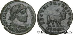 Coinage of the Christian Empire JULIAN II THE PHILOSOPHER Double maiorina, (GB, Æ 1) Augustus 362-363 Sirmium R1 copper (29mm, 8,38g, 12h) Obverse : D N FL CL IVLI-ANVS P F AVG Buste barbu, diadémé, d
