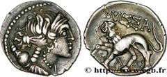 Celtic Coinage MASSALIA - MARSEILLES "Drachme légère" ou tétrobole c. 130-121 AC. R2 silver (16mm, 2,53g, 10h) Obverse : Anépigraphe Buste d'Artémis diadémé et drapé à droite, avec collier et boucles 