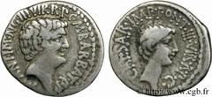 MARC ANTOINE et OCTAVE(41 avant J.-C.)Marcus Antonius, Caius Julius Cوsar Octavianus Denier N° v24_0234    Date : c. 41 AC. Nom de l'atelier : Asie, Ephèse (Ephesia) Métal : argent Diamètre : 18,5mm A