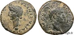 DIVIN AUGUSTE et LIVIE (+14) restitution de TIBERE Sesterce, (GB, ئ 33) N° v24_0238    Date : 20-29 Nom de l'atelier : Espagne, Bétique, Romula, Hispalis, (Séville) Métal : bronze Diamètre : 32,5mm Ax