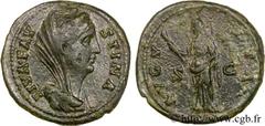 FAUSTINE MERE(+141)Annia Galeria FaustinaConsécration d'Antonin le Pieux Dupondius, (MB, ئ 28) N° v24_0384    Date : c. 145 Nom de l'atelier : Rome Métal : bronze Diamètre : 28mm Axe des coins : 11h. 