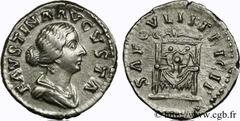 FAUSTINE JEUNE(+175)Annia Galeria FaustinaAugusta(146-175) Denier N° v24_0401    Date : 161 Nom de l'atelier : Rome Métal : argent Diamètre : 18,5mm Axe des coins : 6h. Poids : 3,26g. Degré de rareté 