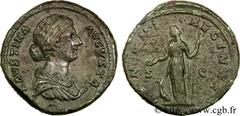 FAUSTINE JEUNE(+175)Annia Galeria FaustinaAugusta(146-175) Sesterce, (GB, ئ 33) N° v24_0403    Date : 161-175 Nom de l'atelier : Rome Métal : bronze Diamètre : 32,5mm Axe des coins : 6h. Poids : 26,79