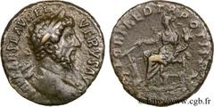 LUCIUS VERUS(7/03/161-02/169)Lucius Aurelius Verus As, (MB, ئ 26) N° v24_0410    Date : 163 Nom de l'atelier : Rome Métal : or Diamètre : 25,5mm Axe des coins : 12h. Poids : 10,45g. Degré de rareté : 