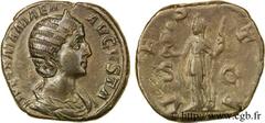 JULIA MAMEE(+235)Julia MamaeaFille de Julia Mوsa, mère d'Alexandre Sévère - Augusta(221-235) Sesterce, (GB, ئ 28) N° v24_0519    Date : 227 Nom de l'atelier : Rome Métal : bronze Diamètre : 28mm Axe d