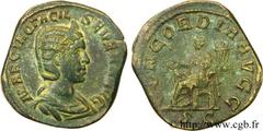 OTACILIA SEVERA(+249)Marcia Otacilia SeveraFemme de Philippe Ier, mère de Philippe II - Augusta (244-249) Sesterce, (GB, ئ 30) N° v24_0550    Date : 246 Nom de l'atelier : Rome Métal : bronze Diamètre