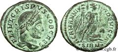 CRISPUS(1/04/317-09/326)Flavius Julius CrispusCésar(317-326) Centenionalis ou nummus N° v24_0719    Date : 324-325 Nom de l'atelier : Pannonie, Sirmium Métal : cuivre Diamètre : 18,5mm Axe des coins :