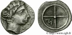MASSALIA - MARSEILLE(410-350 avant J.-C.) Litra à l'ethnique et au M N° v24_0850    Date : c. 400-380 AC. Métal : argent Diamètre : 10mm Axe des coins : 3h. Poids : 0,80g. Degré de rareté : R2 Etat de