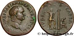 VESPASIANUS Type : Sesterce  Date : 71  Mint name / Town : Rome  Metal : bronze  Diameter : 34  mm Orientation dies : 6  h. Weight : 25,55  g. Rarity : R3  Obverse legend : IMP CAES VESPASIAN AVG P M 