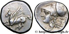 CORINTHIA - CORINTH Type : Statère  Date : c. 330 AC.  Mint name / Town : Corinthe, Corinthie  Metal : silver  Diameter : 21  mm Orientation dies : 9  h. Weight : 8,58  g. Rarity : R1  Obverse legend 