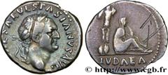 VESPASIANUS Type : Denier  Date : 70  Mint name / Town : Rome  Metal : silver  Millesimal fineness : 900  ‰ Diameter : 17  mm Orientation dies : 6  h. Weight : 3,41  g. Rarity : R2  Obverse legend : I