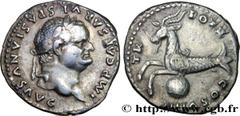 VESPASIANUS Type : Denier  Date : janvier - juin  Mint name / Town : Rome  Metal : silver  Millesimal fineness : 900  ‰ Diameter : 18  mm Orientation dies : 6  h. Weight : 3,40  g. Rarity : R1  Obvers