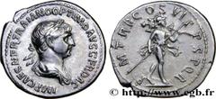 TRAJANUS Type : Denier  Date : 116  Mint name / Town : Rome  Metal : silver  Millesimal fineness : 900  ‰ Diameter : 18  mm Orientation dies : 6  h. Weight : 3,58  g. Rarity : R1  Officine : 4e  Obver