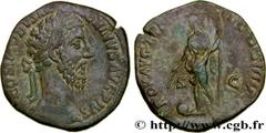 COMMODUS Type : Sesterce, (GB, Æ 32)  Date : 183  Mint name / Town : Rome  Metal : bronze  Diameter : 30  mm Orientation dies : 12  h. Weight : 21,47  g. Rarity : R1  Obverse legend : M COMMODVS AN-TO
