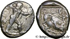 CYPRUS - KITION Type : Statère  Date : c. 449-425 AC.  Mint name / Town : Citium, Chypre  Metal : silver  Diameter : 23  mm Orientation dies : 12  h. Weight : 11,07  g. Rarity : R2  Obverse legend : A