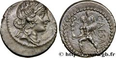 JULIUS CAESAR Type : Denier  Date : 47-46 AC.  Mint name / Town : Afrique  Metal : silver  Millesimal fineness : 950  ‰ Diameter : 18  mm Orientation dies : 6  h. Weight : 3,86  g. Rarity : R1  Obvers