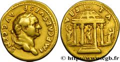 VESPASIAN Type : Aureus  Date : 73  Mint name / Town : Rome  Metal : gold  Millesimal fineness : 1000  ‰ Diameter : 20,5  mm Orientation dies : 6  h. Weight : 7,18  g. Rarity : R1  Obverse legend : IM