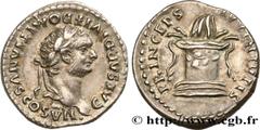 DOMITIANUS Type : Denier  Date : 80  Mint name / Town : Rome  Metal : silver  Millesimal fineness : 900  ‰ Diameter : 18  mm Orientation dies : 6  h. Weight : 3,59  g. Rarity : R1  Obverse legend : CA