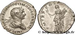 TRAJANUS Type : Denier  Date : 20 févr  Date : 116  Mint name / Town : Rome  Metal : silver  Millesimal fineness : 900  ‰ Diameter : 19  mm Orientation dies : 6  h. Weight : 3,08  g. Officine : 2e  Ob