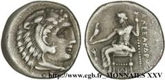 ROYAUME DE MACEDOINE - ALEXANDRE III LE GRAND(336-323 avant J.-C.)Monnayage au nom et au type d'Alexandre III le Grand Drachme N° v25_0059    Date : c. 325-323 AC. Nom de l'atelier : Ionie, Milet Méta
