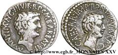 MARC ANTOINE et OCTAVE(41 avant J.-C.)Marcus Antonius, Caius Julius Cوsar Octavianus Denier N° v25_0196    Date : c. 41 AC. Nom de l'atelier : Asie, Ephèse Métal : argent Diamètre : 19mm Axe des coins