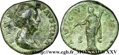 FAUSTINE MERE(+141)Annia Galeria FaustinaConsécration d'Antonin le Pieux Sesterce, (GB, ئ 30) N° v25_0288    Date : c. après 147 Nom de l'atelier : Rome Métal : bronze Diamètre : 30mm Axe des coins : 