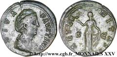 FAUSTINE MERE(+141)Annia Galeria FaustinaConsécration d'Antonin le Pieux Sesterce, (GB, ئ 33) N° v25_0289    Date : c. après 147 Nom de l'atelier : Rome Métal : bronze Diamètre : 33mm Axe des coins : 