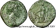 COMMODE(166-31/12/192)Lucius Aurelius CommodusAuguste(17/03/180-31/12/192) Sesterce, (GB, ئ 30) N° v25_0307    Date : 182 Nom de l'atelier : Rome Métal : cuivre Diamètre : 30mm Axe des coins : 12h. Po