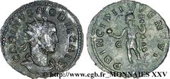 CARIN(10/282-09/285)Marcus Aurelius CarinusCésar(10/282-03/283) Aurelianus N° v25_0426    Date : 01-03/283 Nom de l'atelier : Gaule, Lyon Métal : billon Diamètre : 22mm Axe des coins : 12h. Poids : 2,